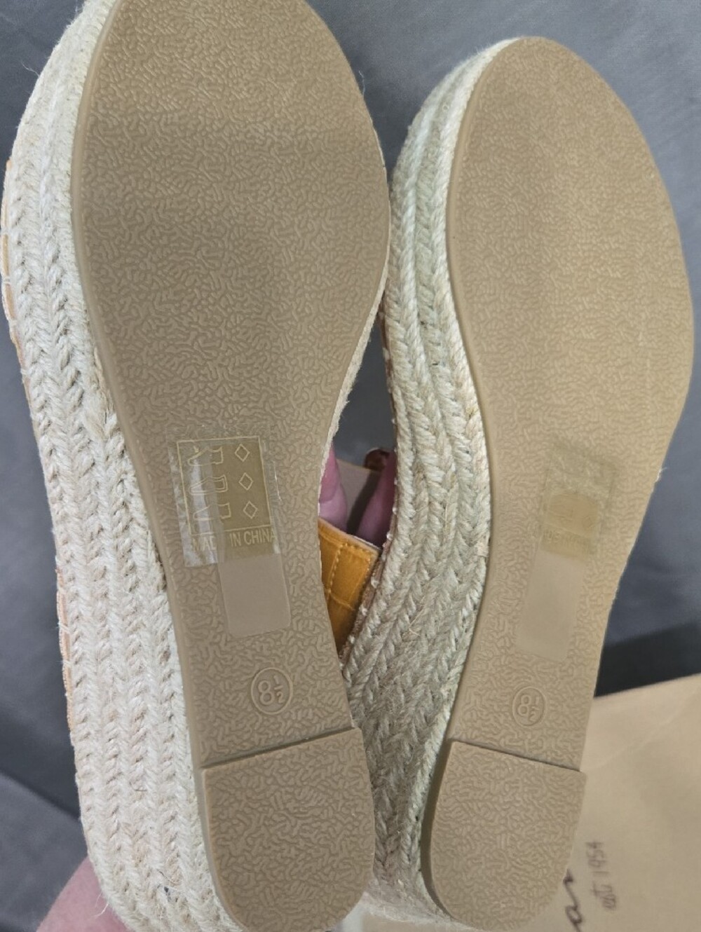Vintage Havana Yellow Croc-Embossed Espadrille Wedge Slide with Buckle - Picture 5 of 7
